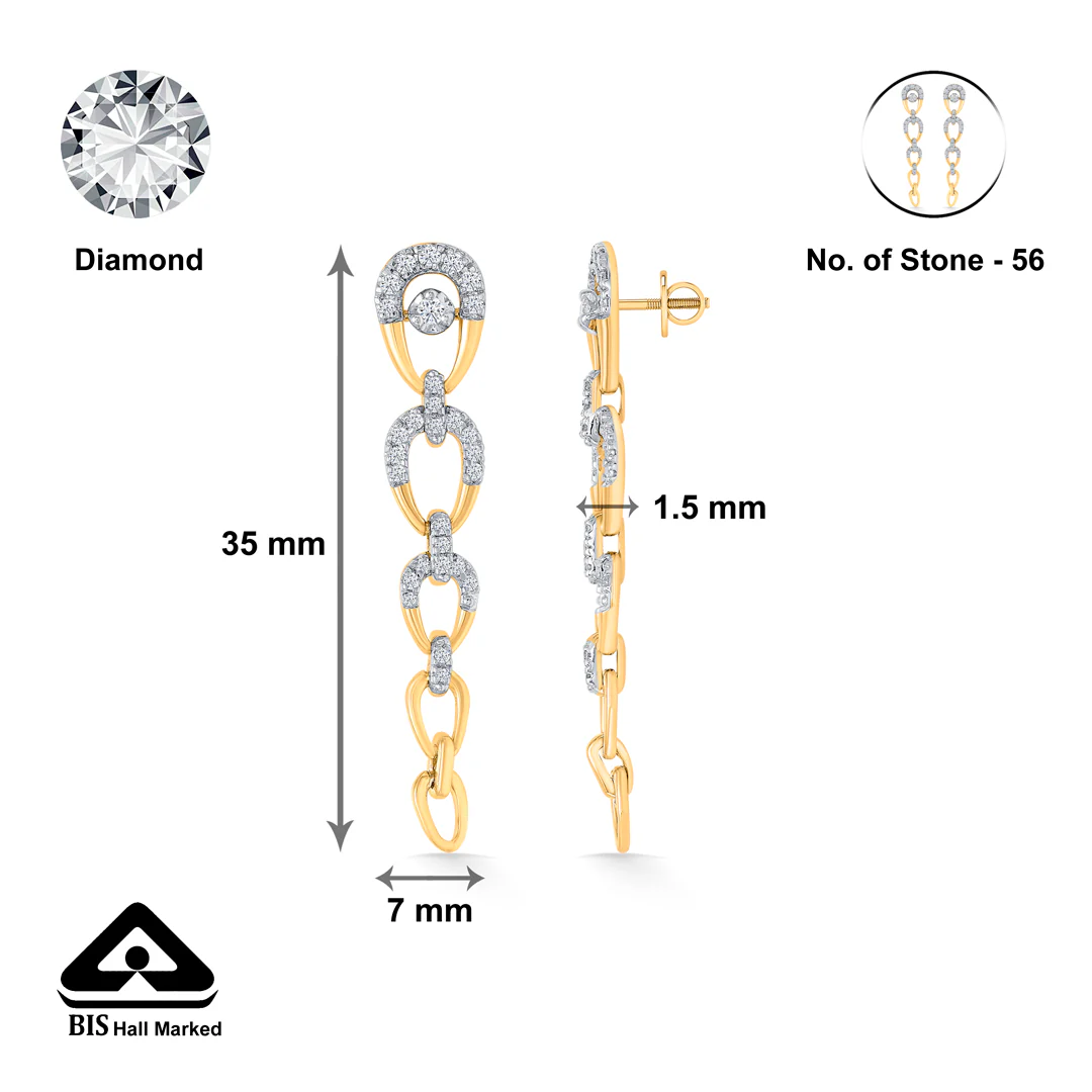 Linked Grace Gold Dangler Earring For Women - Image 5