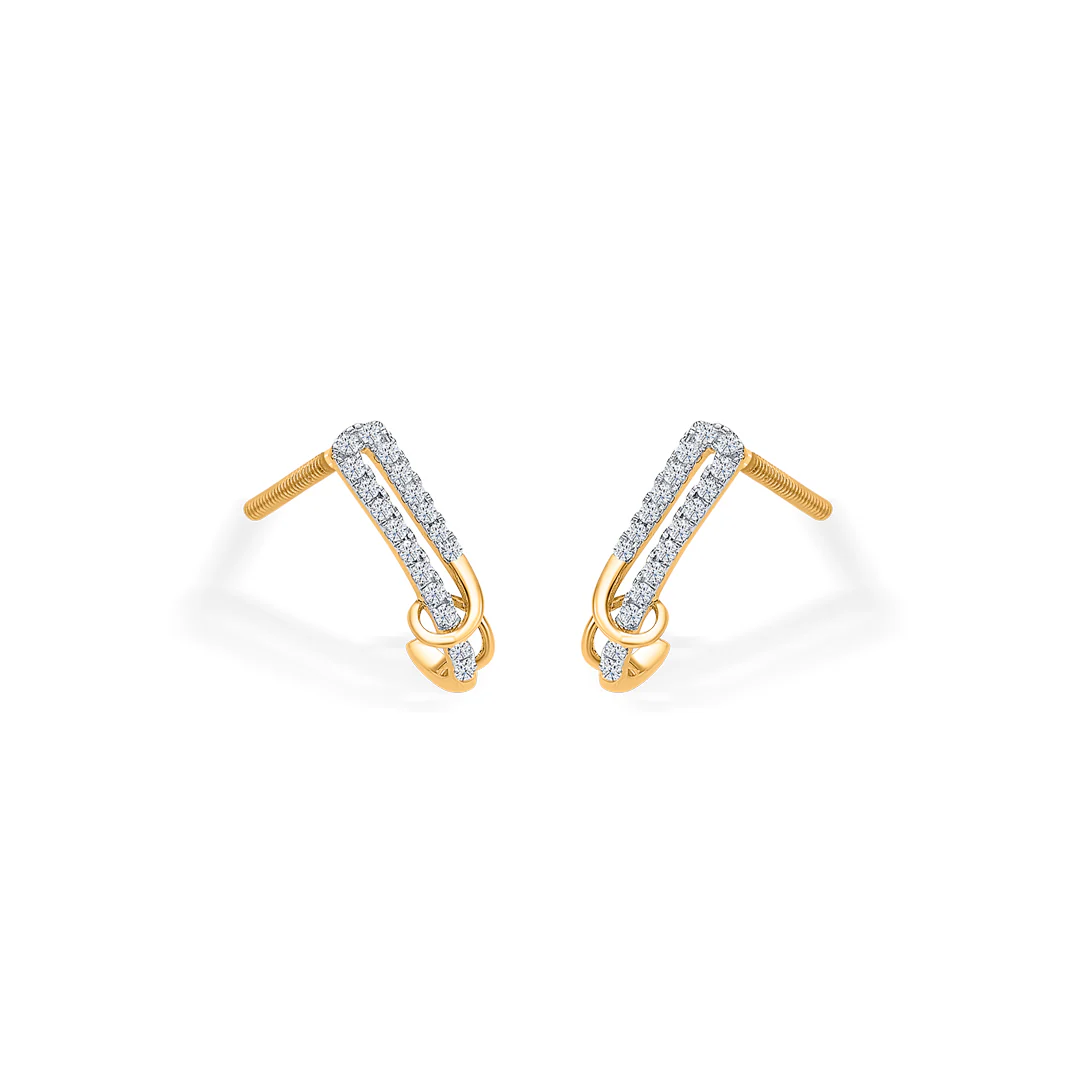 Liora Trail Gold & Diamond Hoops & Huggies Earring - Image 2