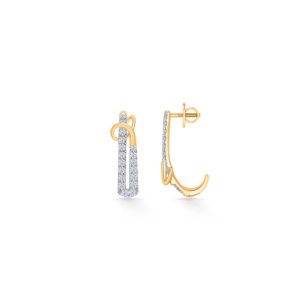 Liora Trail Gold & Diamond Hoops & Huggies Earring - Image 3