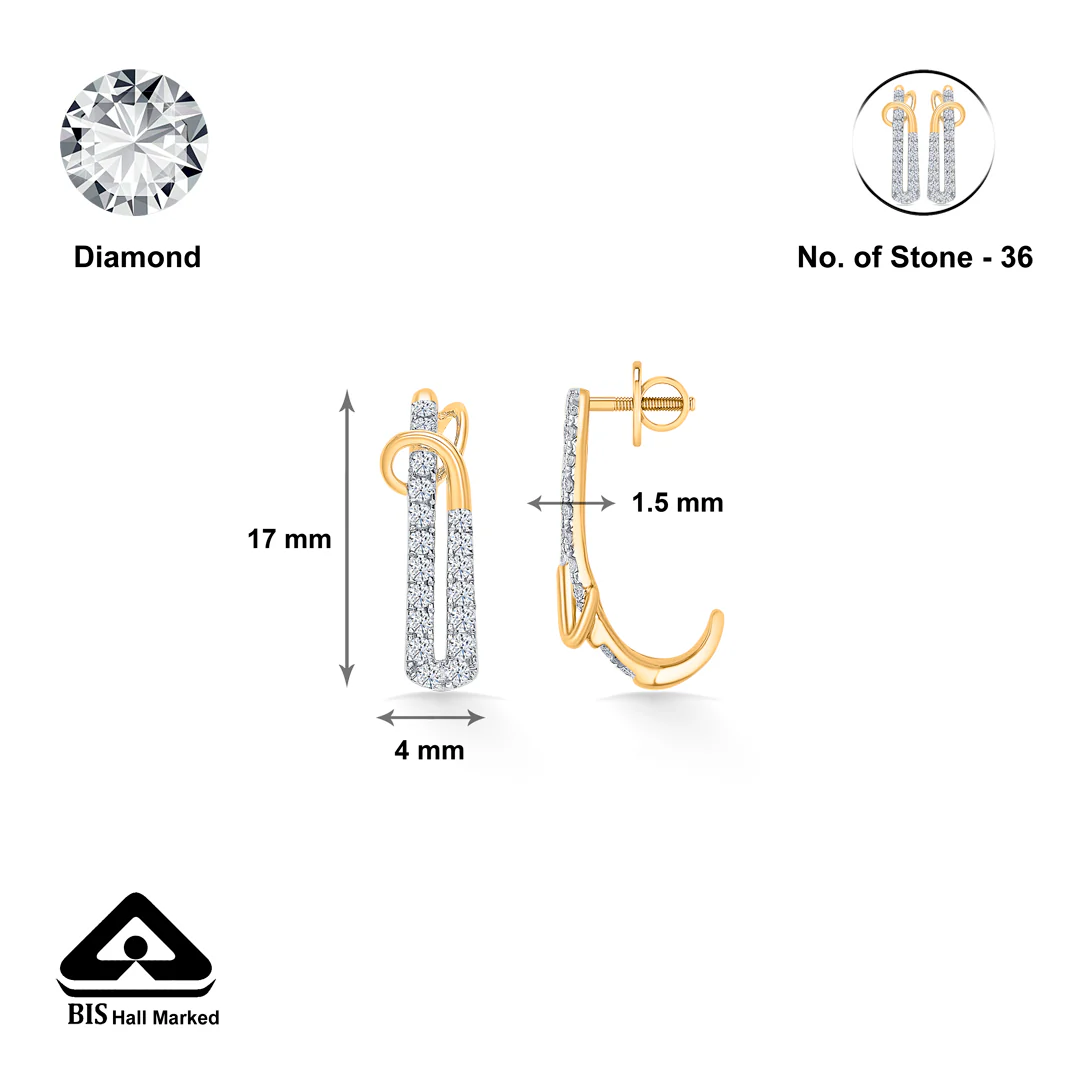 Liora Trail Gold & Diamond Hoops & Huggies Earring - Image 4