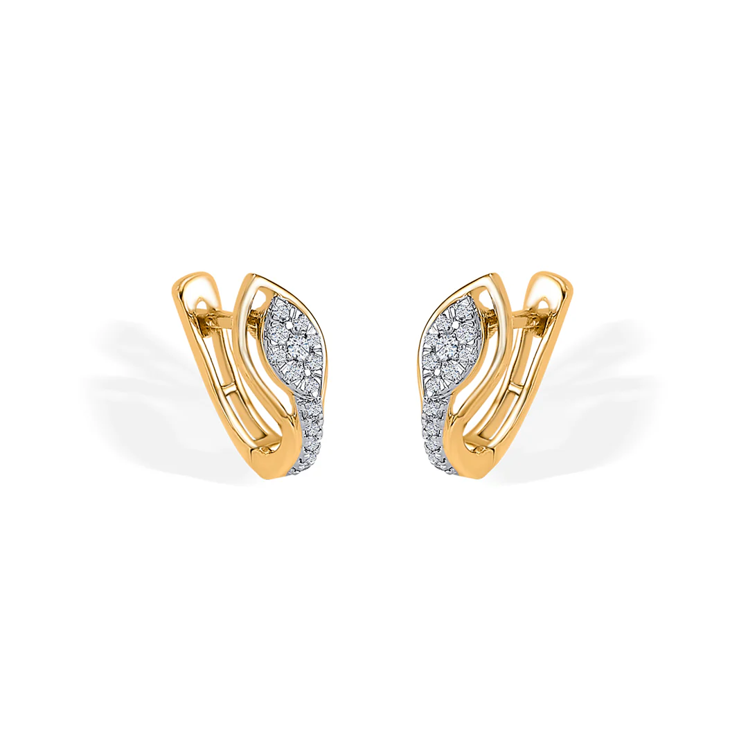Luminous Cut Gold Hoops & Huggies Earring For Women - Image 4