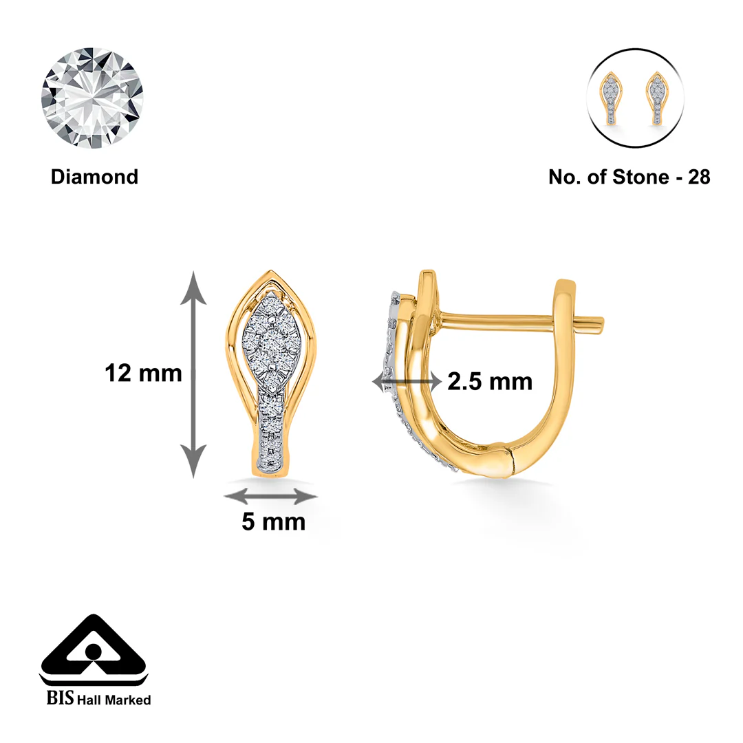Luminous Cut Gold Hoops & Huggies Earring For Women - Image 5