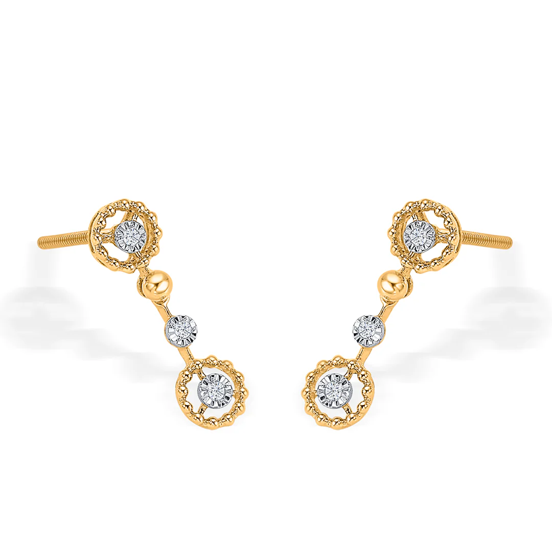 Luminous Gold & Diamond Drops & Dangler Earring for Women - Image 4