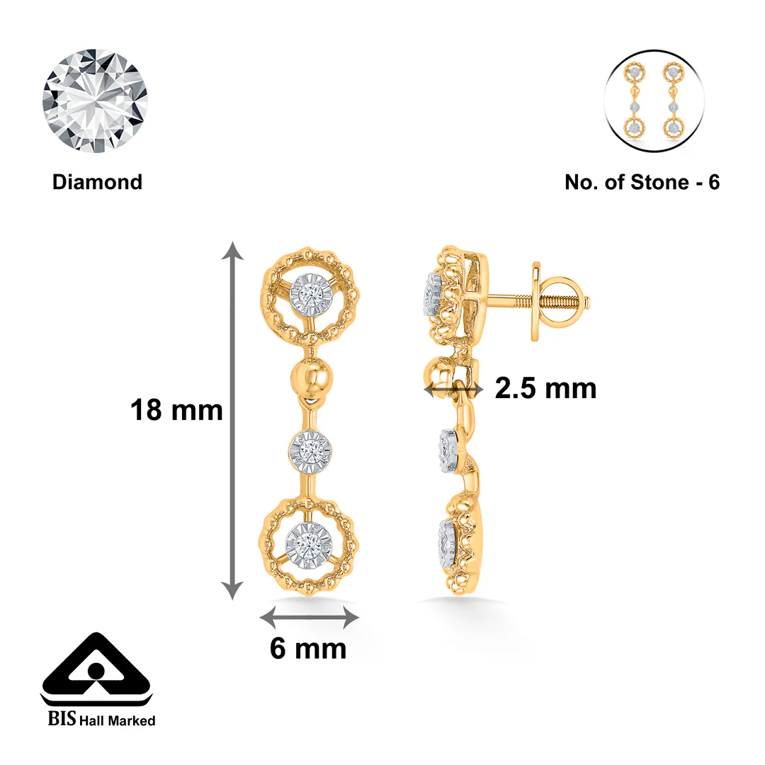 Luminous Gold & Diamond Drops & Dangler Earring for Women - Image 5