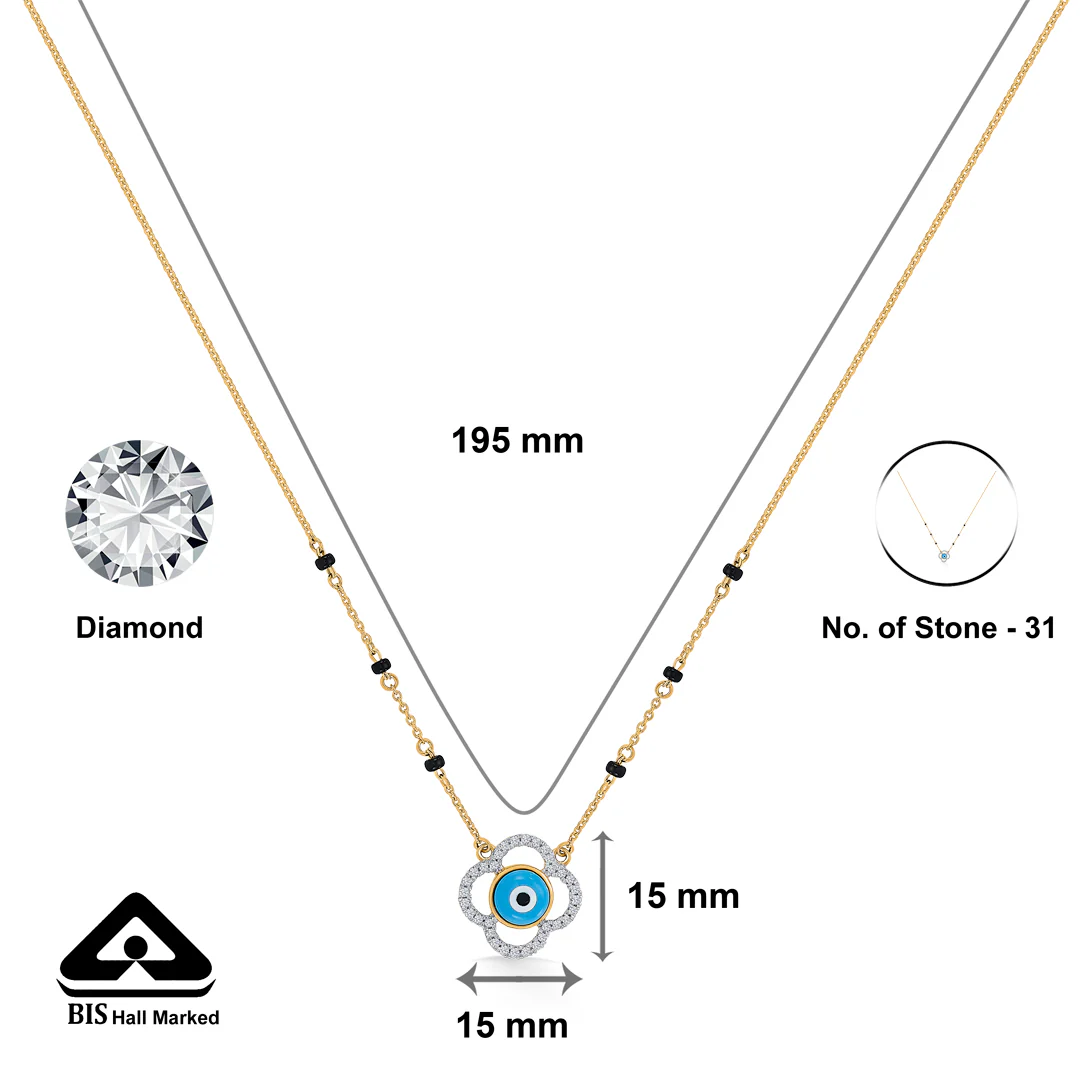 Luminous Shield Gold & Diamond Modern Mangalsutra for Women - Image 2