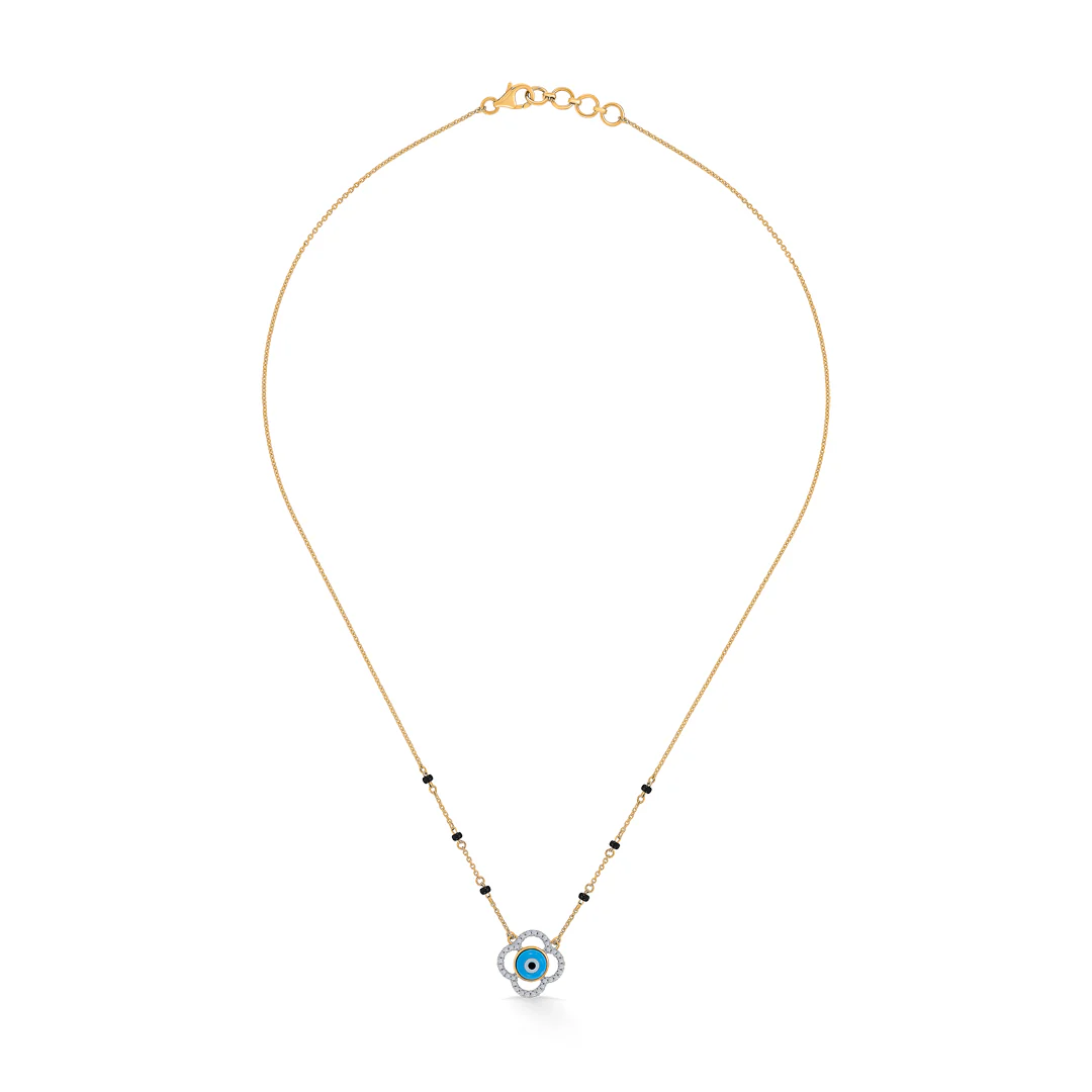 Luminous Shield Gold & Diamond Modern Mangalsutra for Women - Image 3