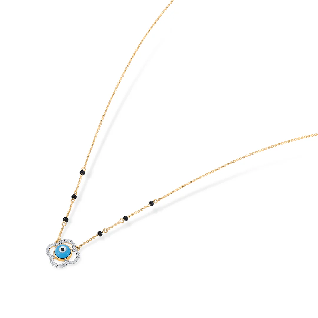 Luminous Shield Gold & Diamond Modern Mangalsutra for Women - Image 4
