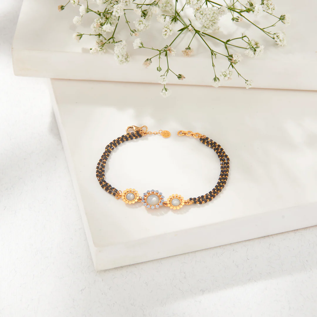 Luminous Unity Yellow Gold Mangalsutra Bracelet for Women