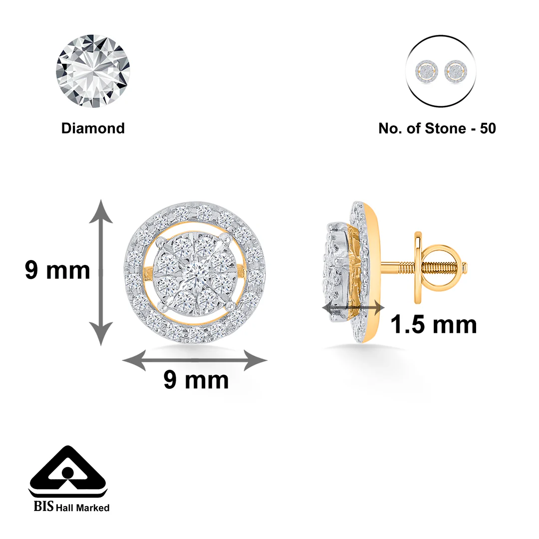 Lunaflower Gold & Diamond Stud Earring For Women - Image 5