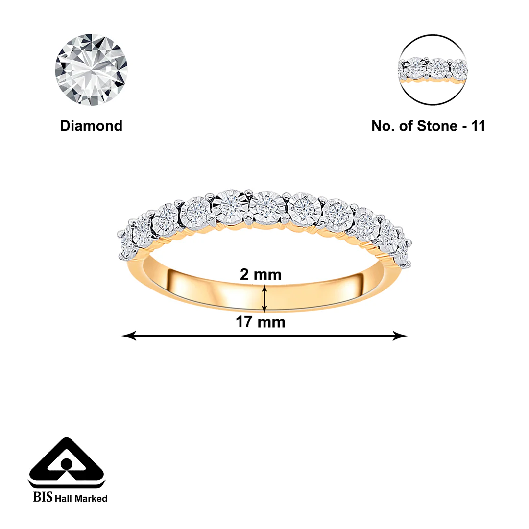 Lustre Line Gold & Diamond Ring - Image 4