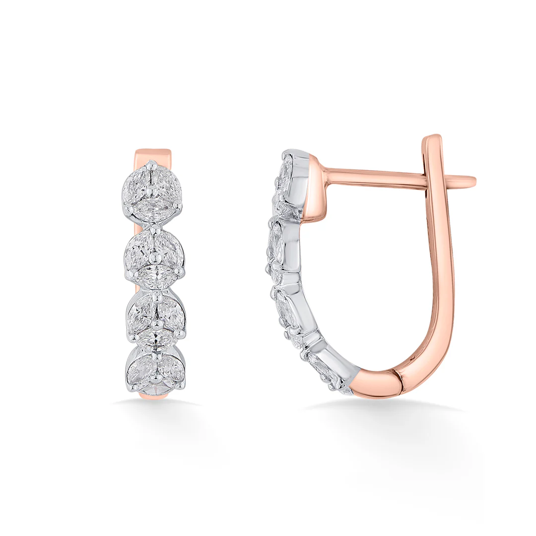 Lustrous Layers Gold Stud Diamond Earring for Women - Image 4