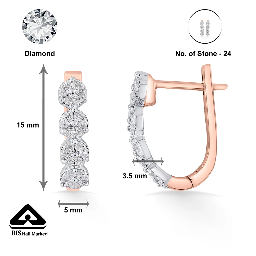 Lustrous Layers Gold Stud Diamond Earring for Women - Image 5