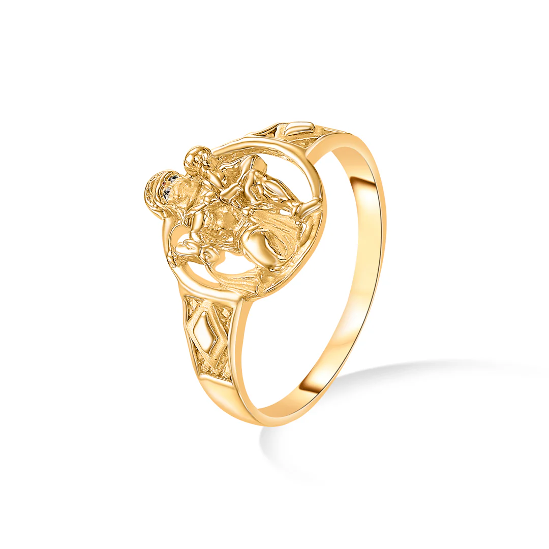 Mahabali Hanuman Yellow Gold Men's Ring - Image 3