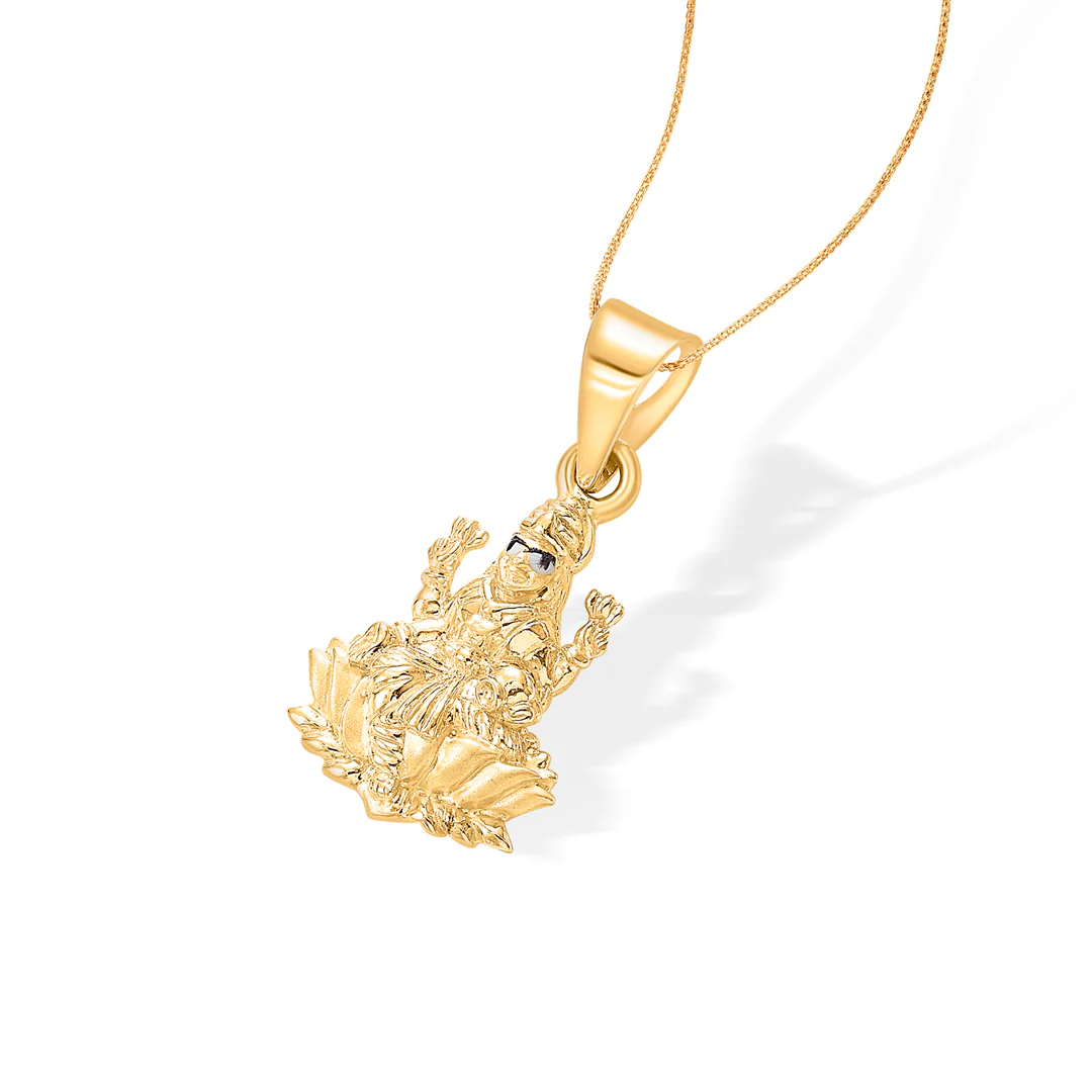 Mahalaxmi Yellow Gold Religious Unisex Pendant - Image 3