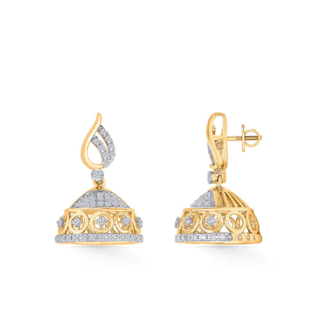 Majestic Bell Gold Jhumka Earring For Women - Image 3