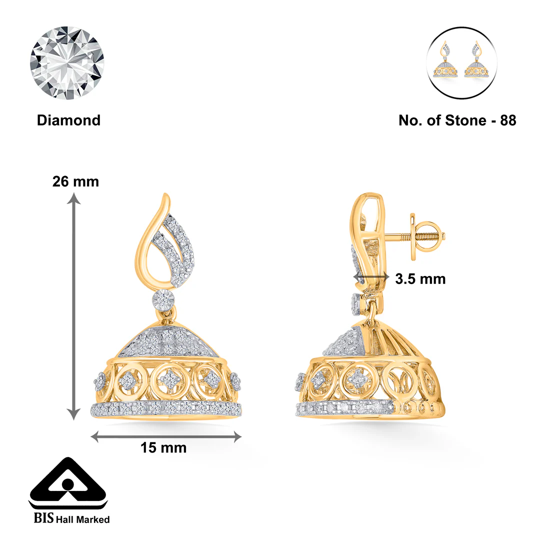 Majestic Bell Gold Jhumka Earring For Women - Image 5