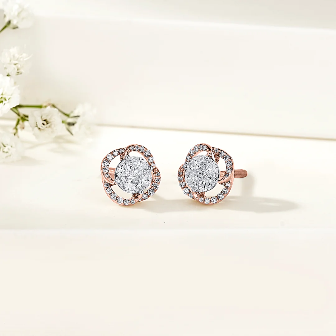 Majestic Sphere Rose Gold Stud Earring for Women