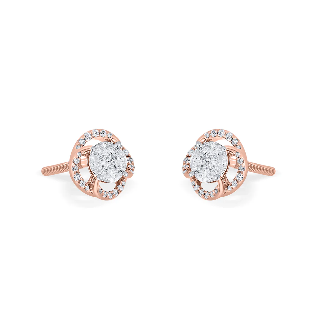 Majestic Sphere Rose Gold Stud Earring for Women - Image 3