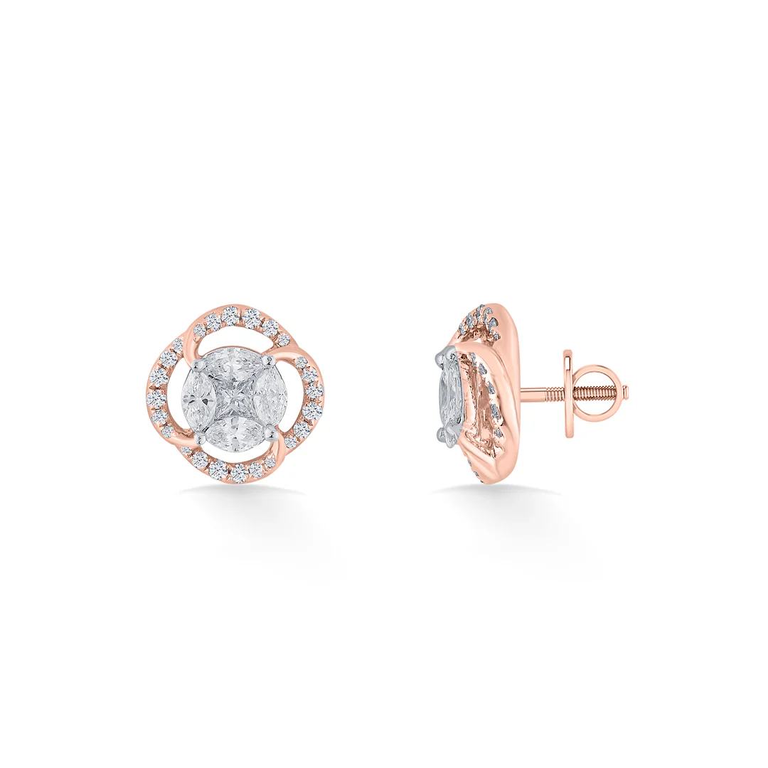 Majestic Sphere Rose Gold Stud Earring for Women - Image 4