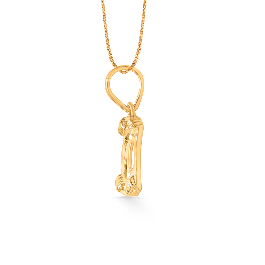 Majestique M Gold Alphabet Unisex Pendant - Image 2