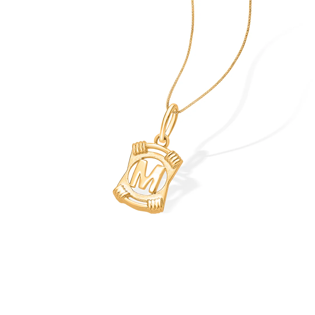 Majestique M Gold Alphabet Unisex Pendant - Image 3