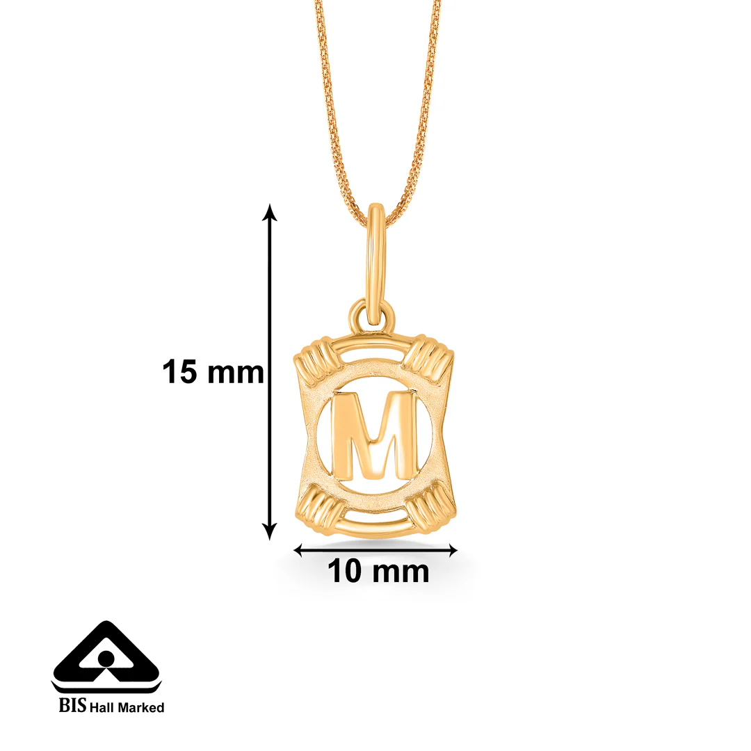 Majestique M Gold Alphabet Unisex Pendant - Image 4