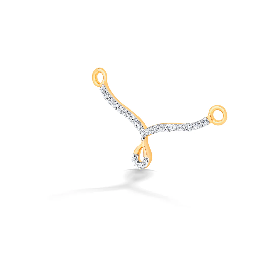 Malvika Yellow Gold & Diamond Tanmaniya Mangalsutra For Women - Image 3