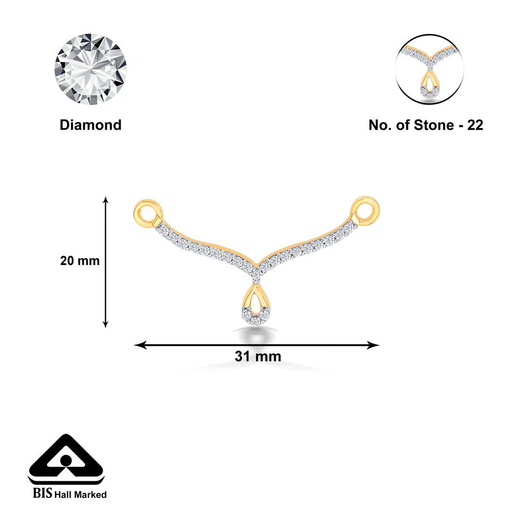 Malvika Yellow Gold & Diamond Tanmaniya Mangalsutra For Women - Image 5