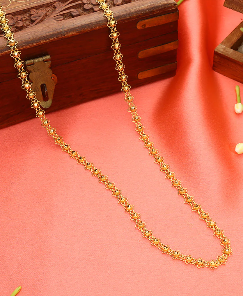 Manikya Bor Mala Yellow Gold Necklace For Women