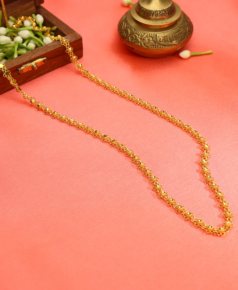 Manikya Bor Mala Yellow Gold Necklace For Women - Image 2