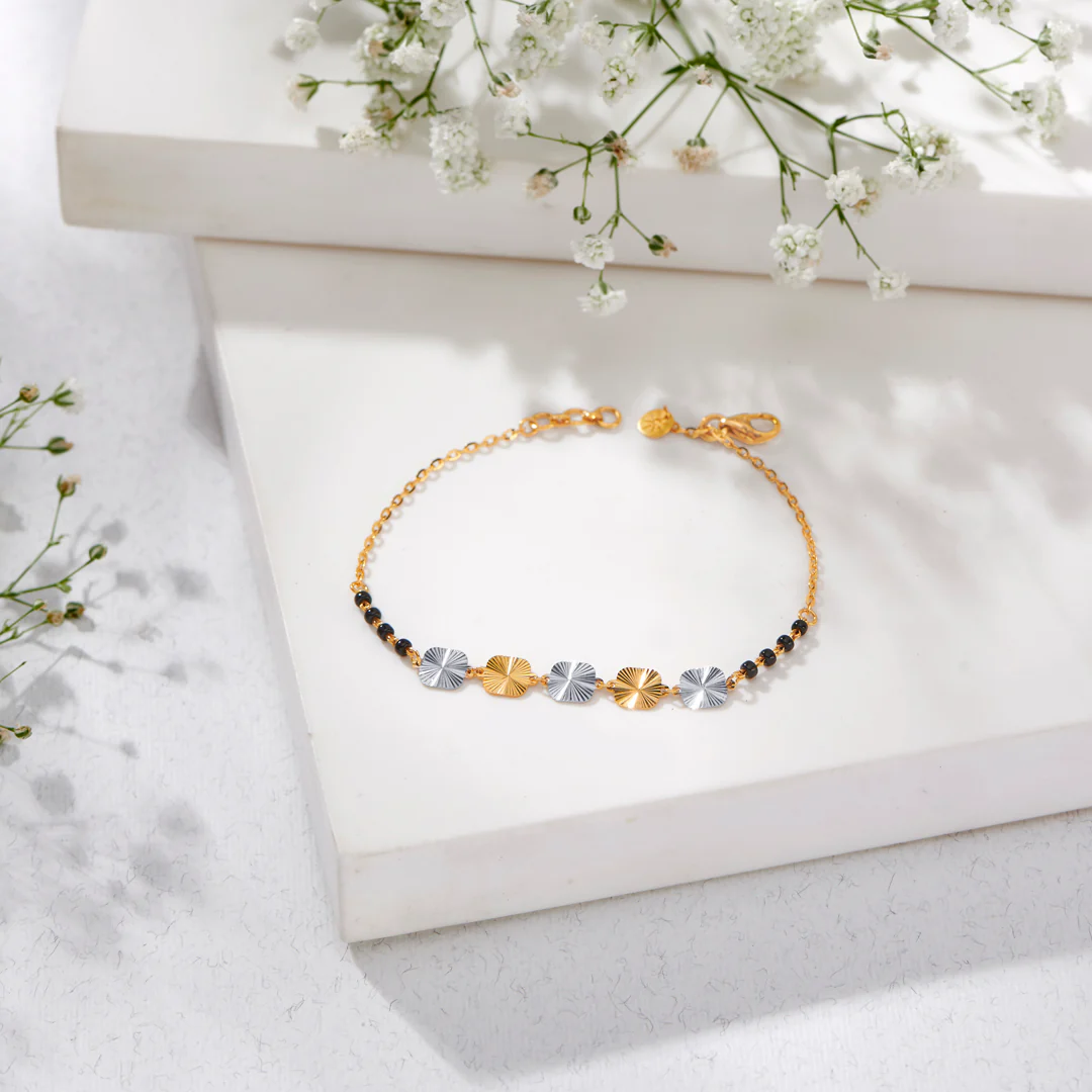 Marital Tie Yellow Gold Mangalsutra Bracelet for Women