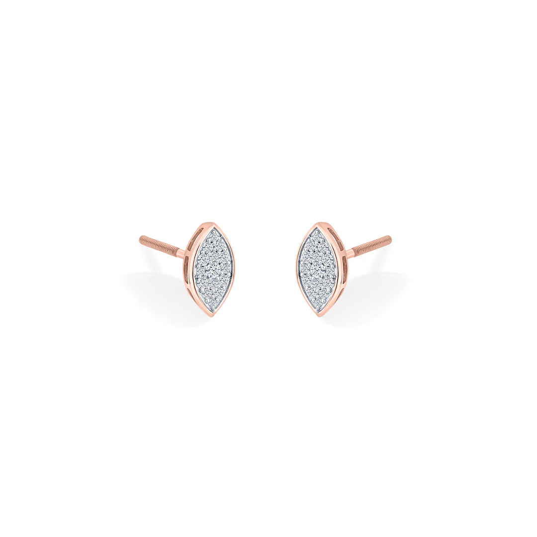 Marquise Glow Rose Gold Stud Diamond Earring For Women - Image 3