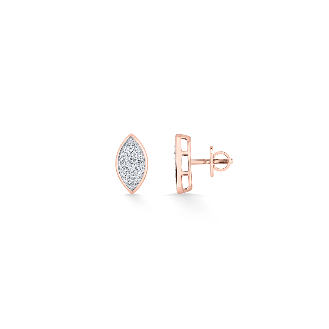 Marquise Glow Rose Gold Stud Diamond Earring For Women - Image 4