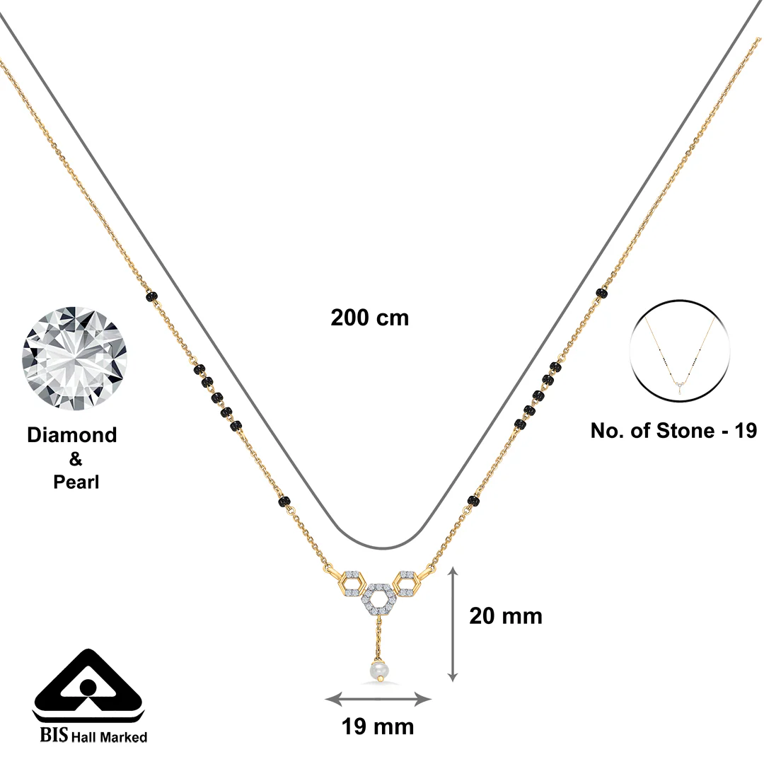 Minimal Gold & Diamond Modern Mangalsutra For Women - Image 5