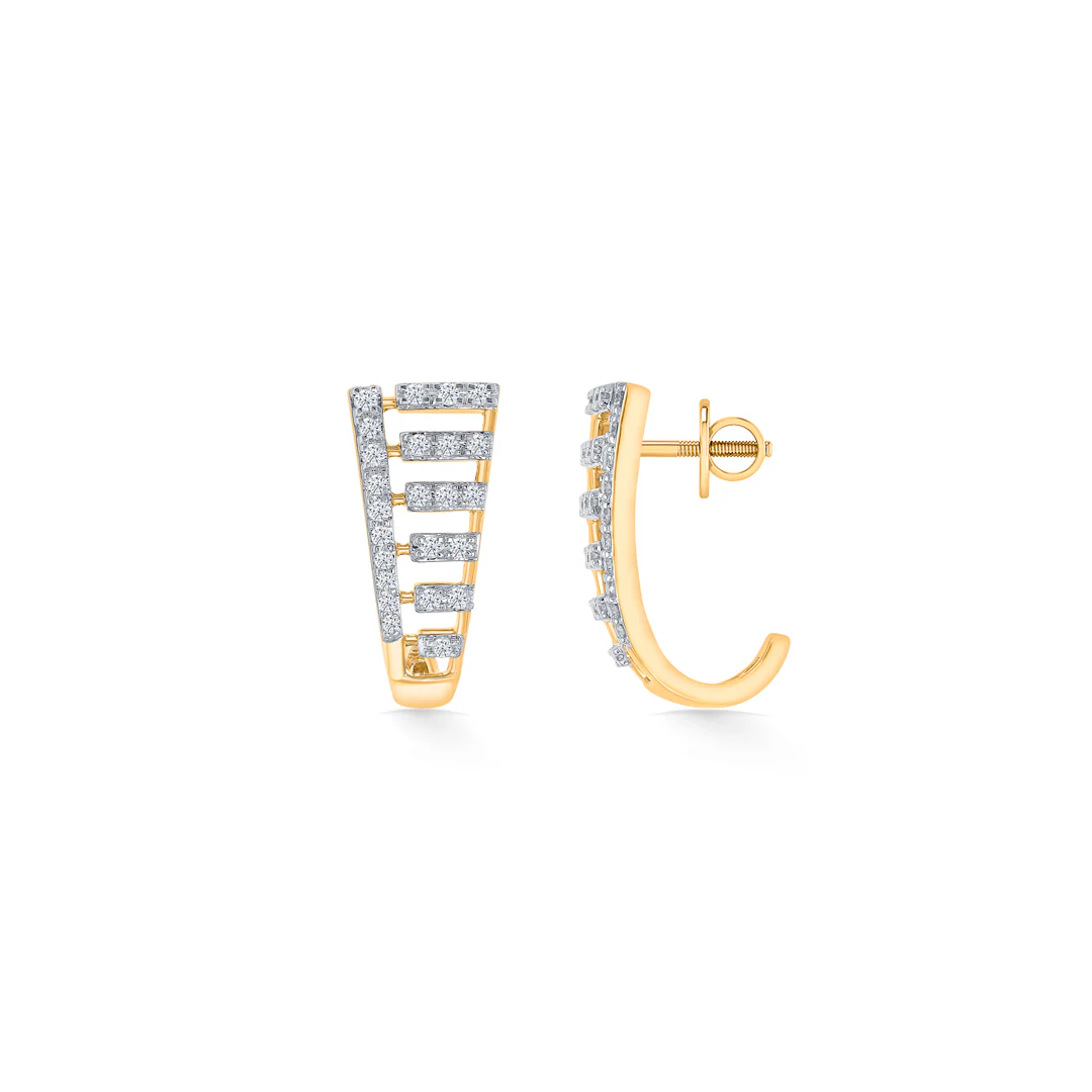 Mirage Gold & Diamond Hoops & Huggies Earring For Women - Image 3