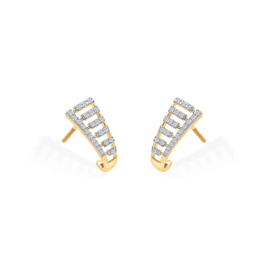 Mirage Gold & Diamond Hoops & Huggies Earring For Women - Image 4