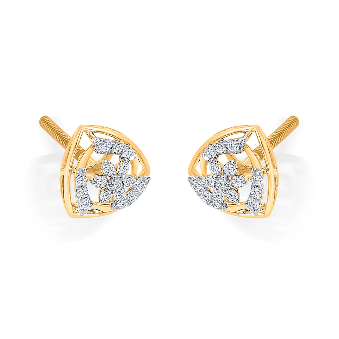 Mirage Gold & Diamond Stud Earring For Women - Image 4