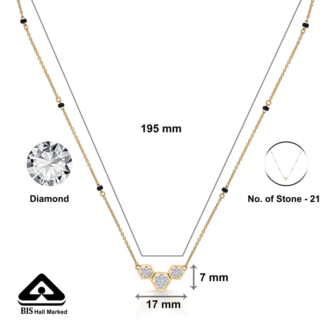 Modern Essenc Gold & Diamond Modern Mangalsutra for Women - Image 2