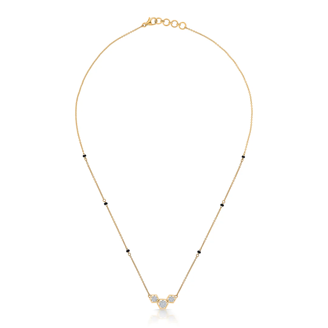 Modern Essenc Gold & Diamond Modern Mangalsutra for Women - Image 3