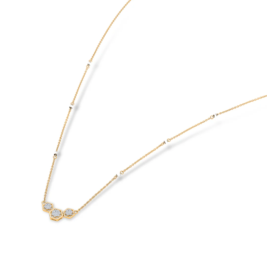 Modern Essenc Gold & Diamond Modern Mangalsutra for Women - Image 4