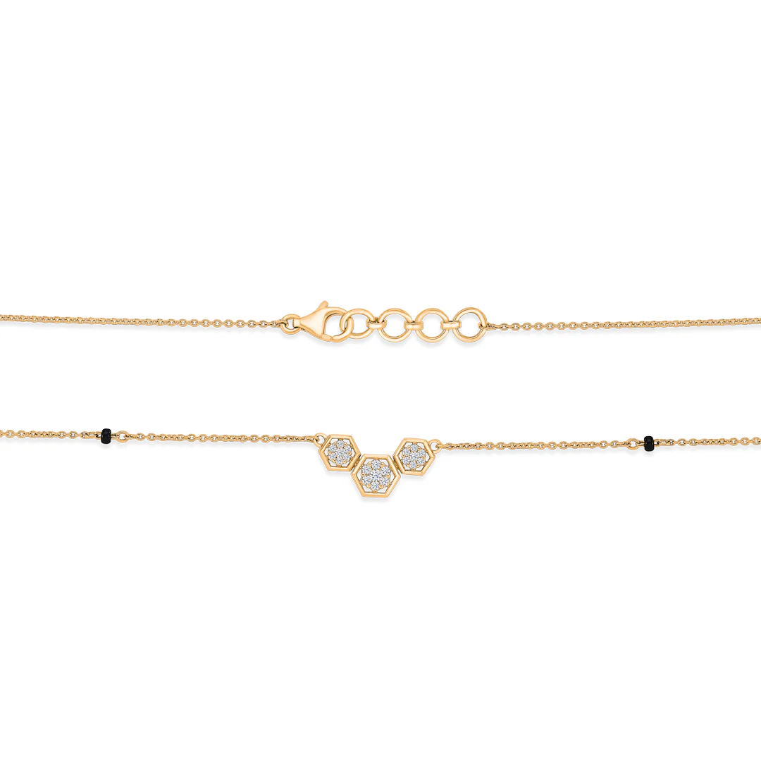 Modern Essenc Gold & Diamond Modern Mangalsutra for Women - Image 5