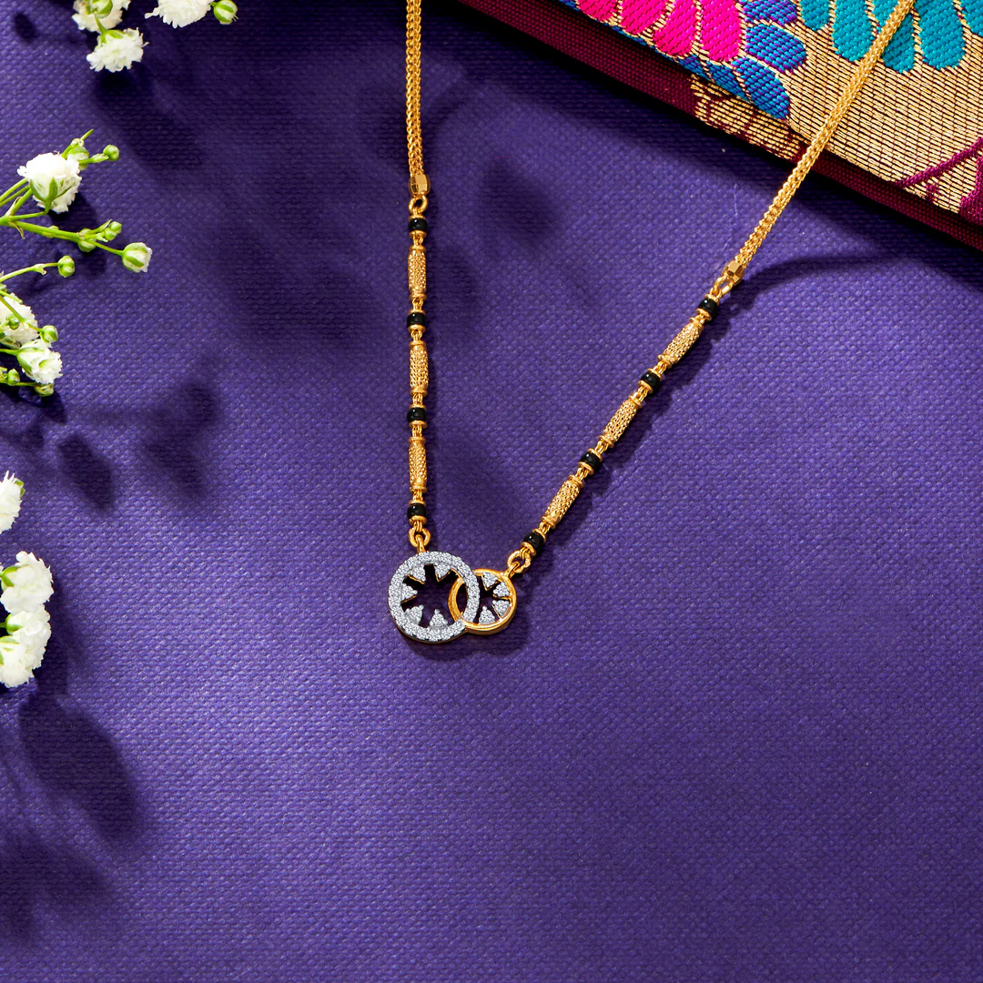Modern Flow Yellow Gold Modern Mangalsutra For Women
