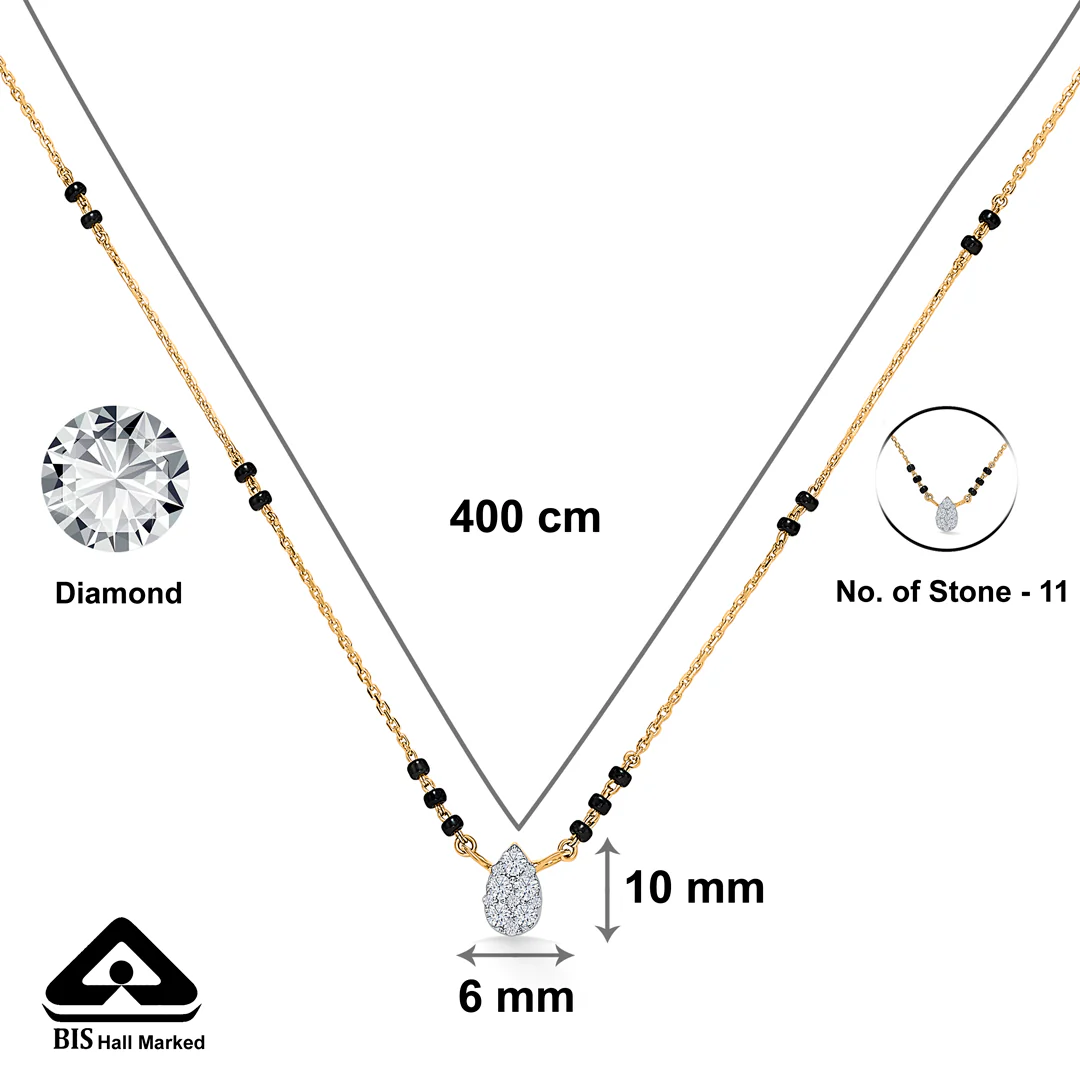 Modern Muse Gold & Diamond Modern Mangalsutra For Women - Image 5