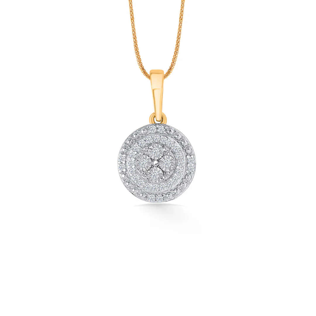 Moonbeam Glow Gold & Diamond Pendant Set For Women - Image 2