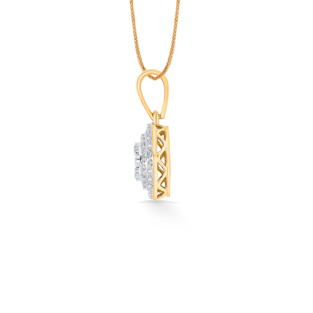 Moonbeam Glow Gold & Diamond Pendant Set For Women - Image 3