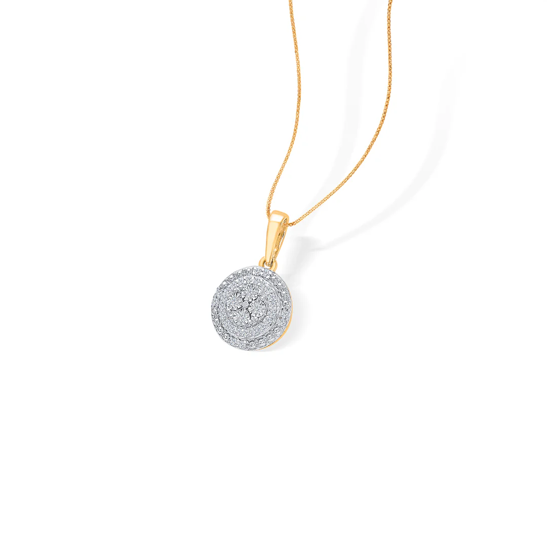 Moonbeam Glow Gold & Diamond Pendant Set For Women - Image 4