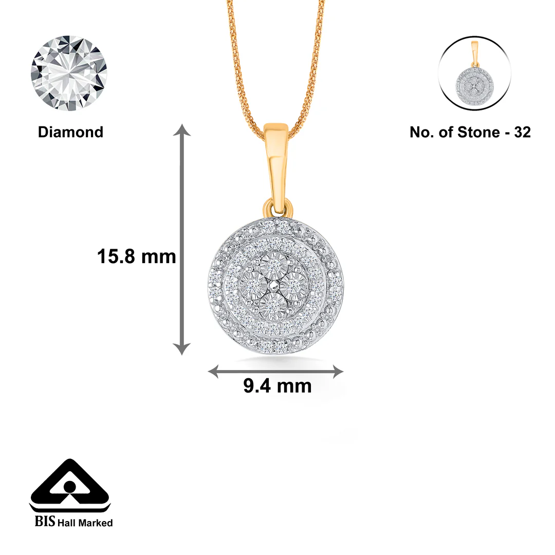 Moonbeam Glow Gold & Diamond Pendant Set For Women - Image 9