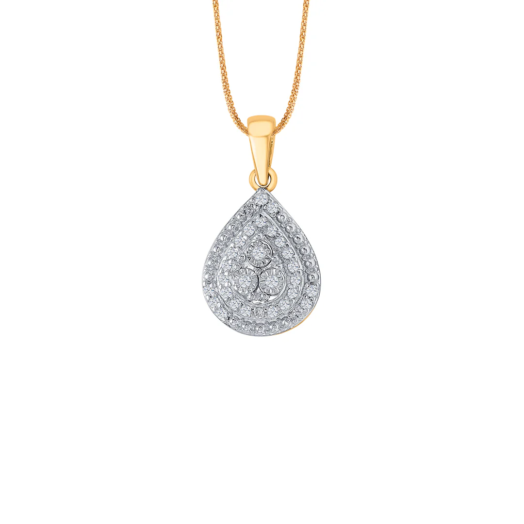 Moonlit Drop Gold & Diamond Pendant Set For Women - Image 2