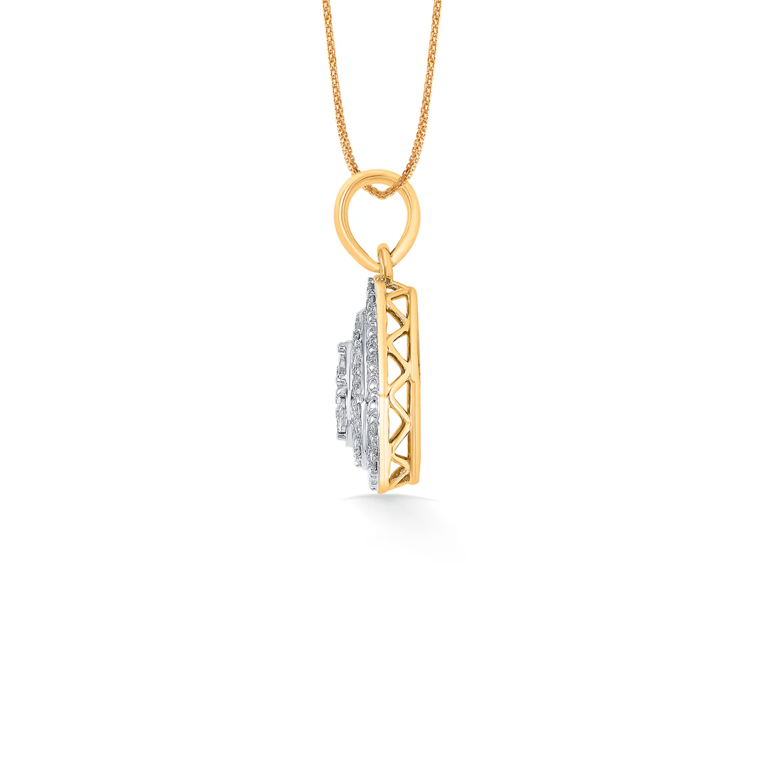 Moonlit Drop Gold & Diamond Pendant Set For Women - Image 3