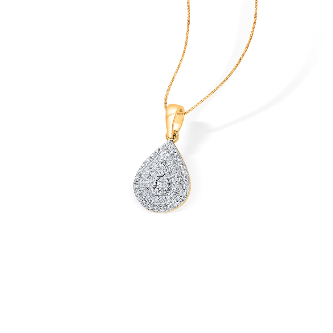 Moonlit Drop Gold & Diamond Pendant Set For Women - Image 4